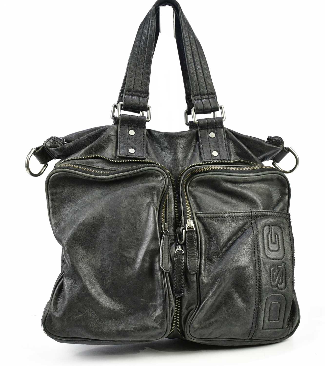 Lot 775 - DOLCE & GABBANA; a black leather man's holdall...