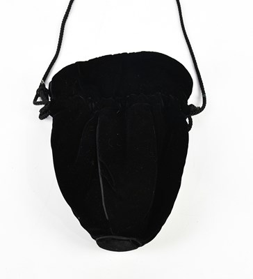 Lot 763 - COSCI; a small black fabric woven evening bag...