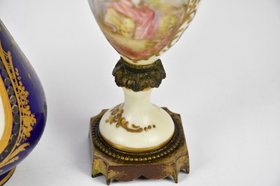 Lot 1430 - SÈVRES; a hand painted ceramic vase of...