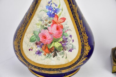 Lot 1430 - SÈVRES; a hand painted ceramic vase of...