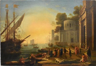 Lot 149 - AFTER CLAUDE LORRAIN; a 19th century oil on...