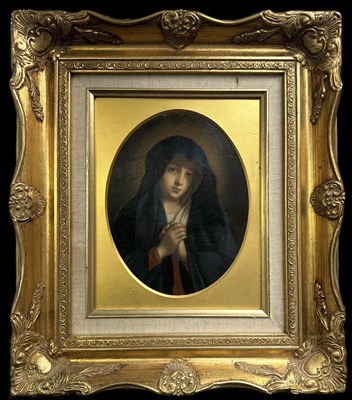 Lot 172 - A 19th century Italian oval oil on board,...