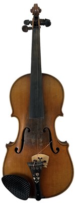 Lot 443 - A full size German violin with two-piece back,...