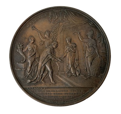 Lot 316 - A 19th century bronze plaque commemorating...