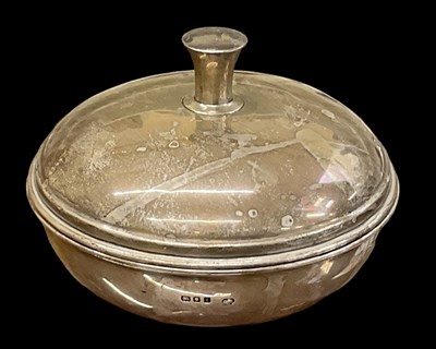 Lot 1332 - A George V hallmarked silver lidded sugar bowl...