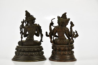 Lot 1172 - A Chinese bronze figure of a female deity with...