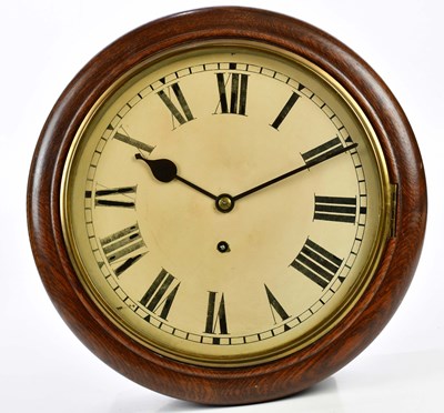 Lot 345 - A 19th century oak wall clock, the painted...