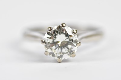 Lot 31 - An 18ct white gold diamond solitaire ring, the...