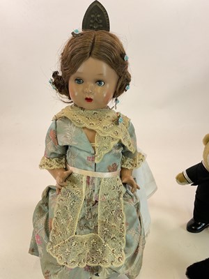Lot 380 - DOLLS AND TEDDIES; a group comprising a small...