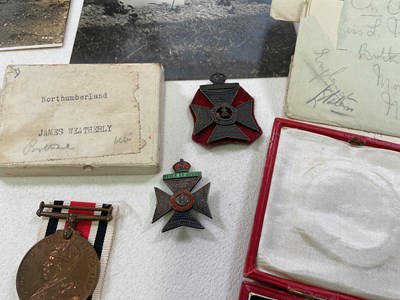 Lot 12 - MILITARY INTEREST; medals, rememberance plaque...