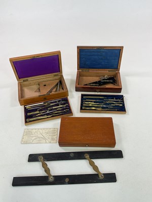 Lot 47 - Three vintage cased sets of drawing...