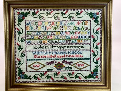 Lot 224 - A Victorian school sampler, inscribed 'Whitley...