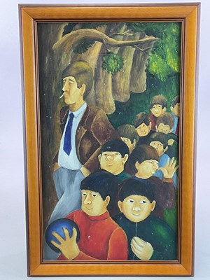 Lot 1485 - BERYL COOK (1926-2008); oil on board, 'Teacher...