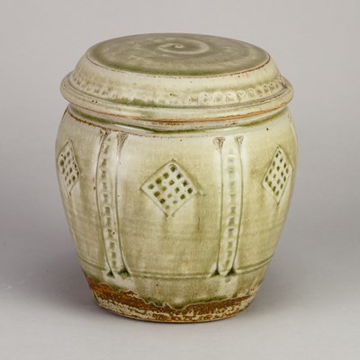 Lot 515 - MIKE DODD (born 1943); a stoneware caddy...