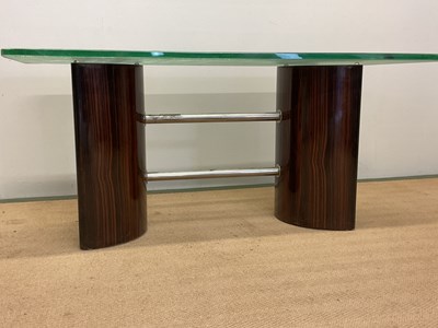 Lot 627 - A mid 20th century Danish zebra wood and glass...