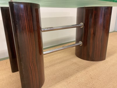 Lot 627 - A mid 20th century Danish zebra wood and glass...