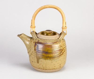 Lot 492 - MICHAEL CASSON (1925-2003); a stoneware teapot...