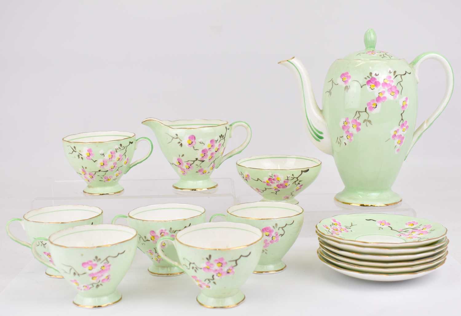 Lot 329 - FOLEY CHINA; a fifteen-piece tea set