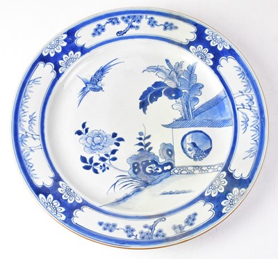 Lot 415 - A 19th century Chinese blue and white charger...