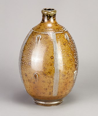 Lot 369 - JOHN JELFS (born 1946); a salt glazed bottle...