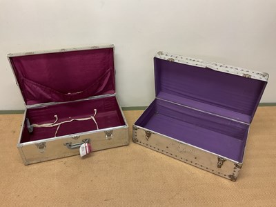 Lot 621 - Two aluminium travelling cases with rivet...