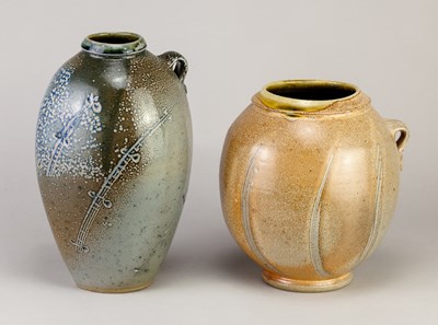 Lot 448 - MARK GRIFFITHS (born 1956); a salt glazed vase...