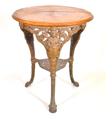 Lot 40 - An early 20th century Britannia pub table with...