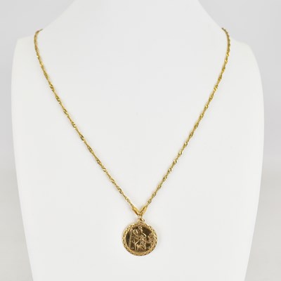 Lot 778 - A 9ct gold dainty necklace, length 60cm, with...