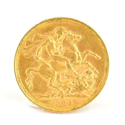 Lot 625 - An Edward VII full sovereign 1903, George and...