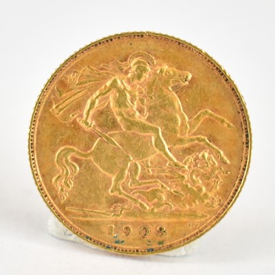 Lot 637 - An Edward VII half sovereign 1908, George and...