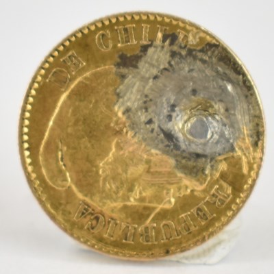 Lot 642 - An 1895 gold (22ct) five pesos coin, diameter...