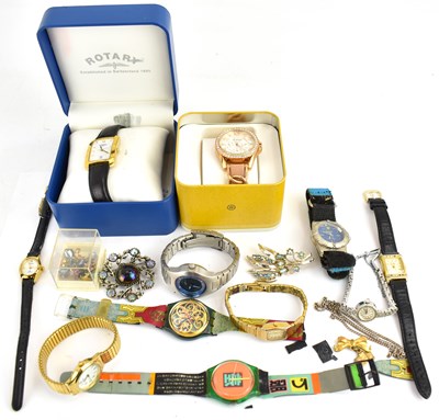 Lot 893 - Various ladies' wristwatches including Swatch,...