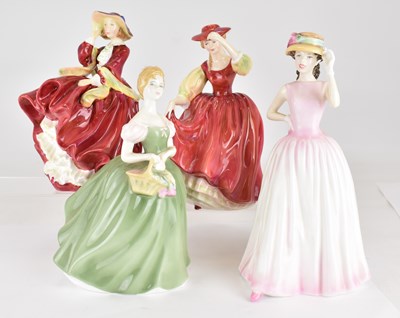 Lot 342 - ROYAL DOULTON; four porcelain figurines...