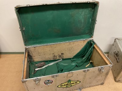 Lot 630 - Two aluminium travelling trunks with rivet...