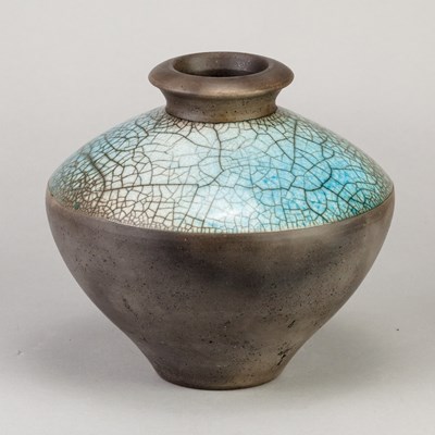 Lot 763 - TIM ANDREWS (born 1960); a raku vessel with...