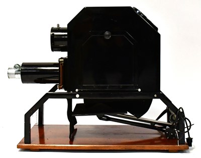 Lot 554 - An epidiascope projector mounted on a wooden...