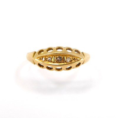 Lot 710 - An 18ct gold Victorian-style ring set with...