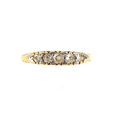 Lot 700 - An 18ct gold ring set with five graduated...