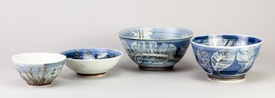 Lot 250 - GILL MEADOWS; a group of four porcelain bowls...