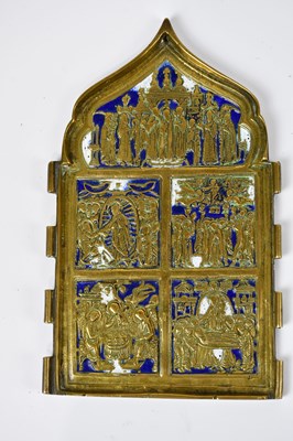 Lot 1370 - A decorative cast brass central panel from a...
