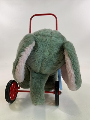 Lot 374 - DEANS; a vintage push along plush elephant,...