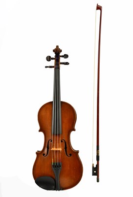 Lot 1024 - A three-quarter size German violin with...