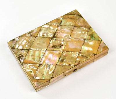 Lot 698 - A late 19th century mother of pearl card case,...