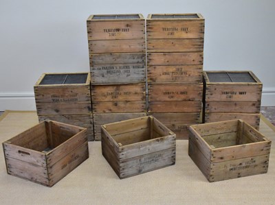 Lot 637 - A collection of twenty rustic pine crates,...