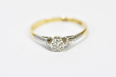 Lot 160 - An 18ct yellow gold illusion set diamond...