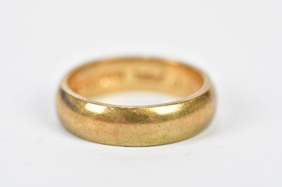 Lot 182 - A 9ct yellow gold wedding band, size K, approx....