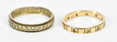 Lot 196 - Two 9ct yellow gold dress rings, combined...