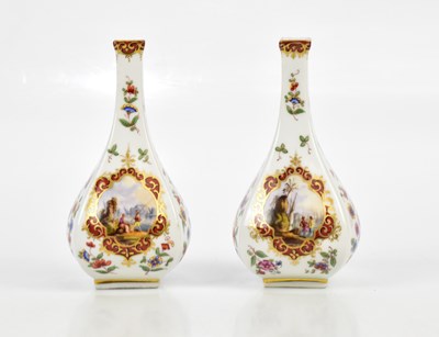 Lot 1381 - AUGUSTUS REX FOR MEISSEN; a pair of hand...