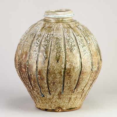 Lot 518 - MIKE DODD (born 1943); a stoneware jar with...