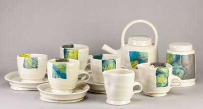 Lot 70 - ASHLEY HOWARD (born 1963); a porcelain tea set...